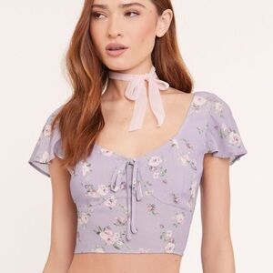 NWT F21 Floral Crop top size L